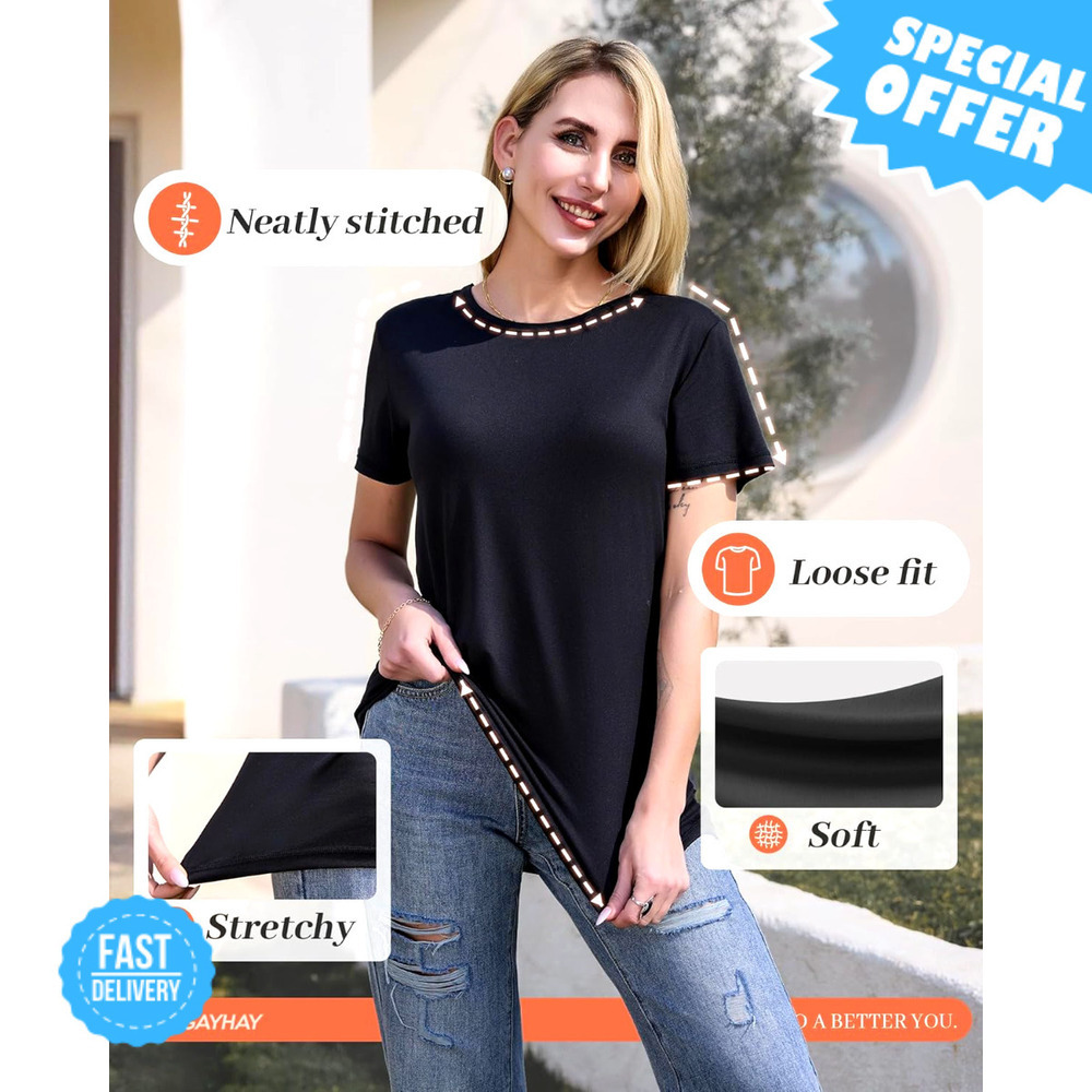 BRAND NEW GAYHAY Women's T-Shirts - Casual Soft Tees for Summer! - Picture 2 of 4